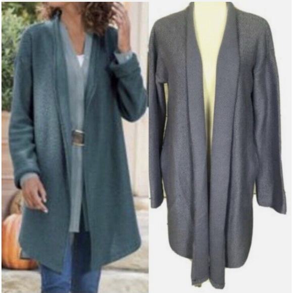 SOFT SURROUNDINGS Cozy Time Cardigan Sweater Gray Soft Shawl Lagenlook SIZE 3X - Picture 2 of 16